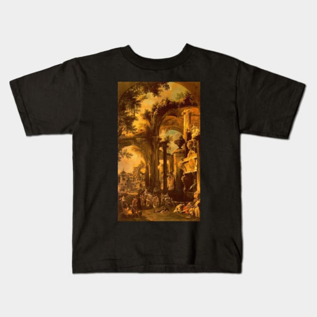 an allegorical painting of the tomb of lord somers - Canaletto Kids T-Shirt by Kollagio